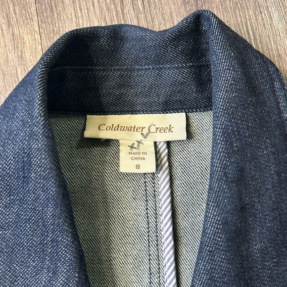 Coldwater Creek Dark Denim Jacket with Yellow Buttons - Picture 12 of 13